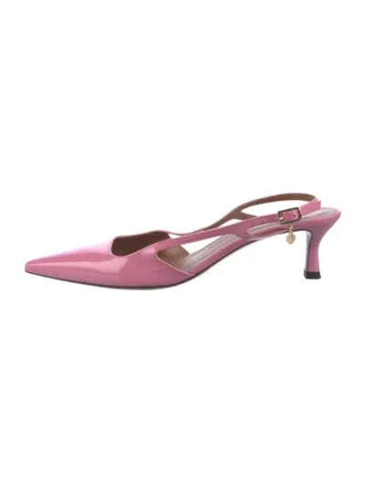 Pre-owned Maje Patent Leather Slingback Pumps In Pink