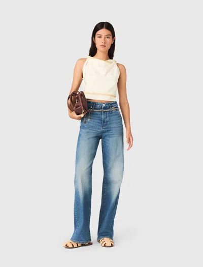 Maje Patterned Backless Crop Top In White