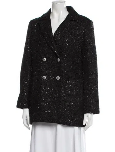Pre-owned Maje Patterned Blazer In Black