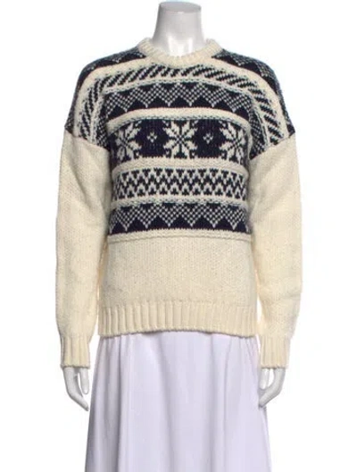 Pre-owned Maje Patterned Crew Neck Sweater In Black