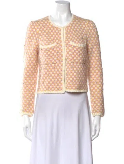 Pre-owned Maje Patterned Crew Neck Sweater In Multi