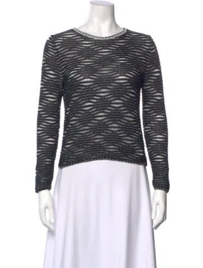 Pre-owned Maje Patterned Crew Neck Sweater In Multi