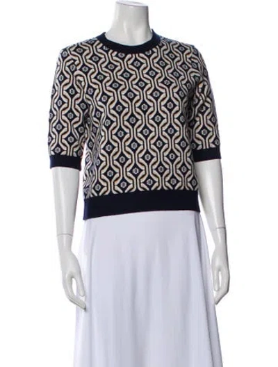 Pre-owned Maje Patterned Crew Neck Top In Multi