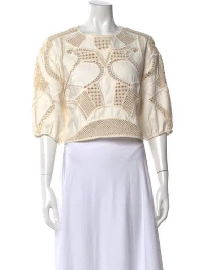 Pre-owned Maje Patterned Crew Neck Top In Neutral