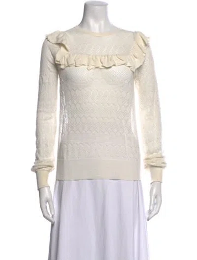 Pre-owned Maje Patterned Crew Neck Top In Neutrals