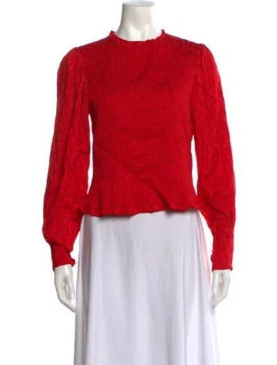 Pre-owned Maje Patterned Crew Neck Top In Red