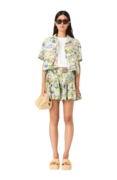 MAJE MAJE PATTERNED CROPPED SHIRT