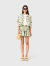 Maje Patterned Cropped Shirt In Multi