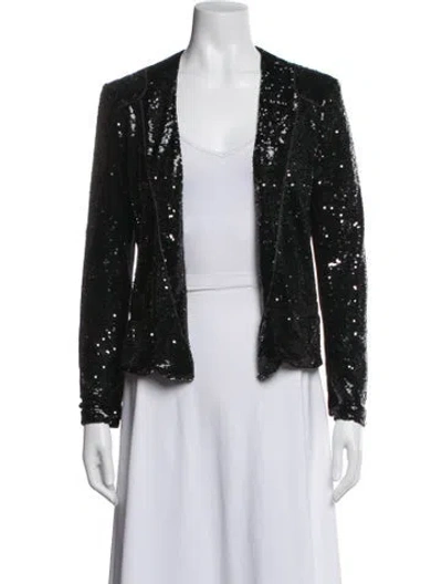 Pre-owned Maje Patterned Evening Jacket In Black