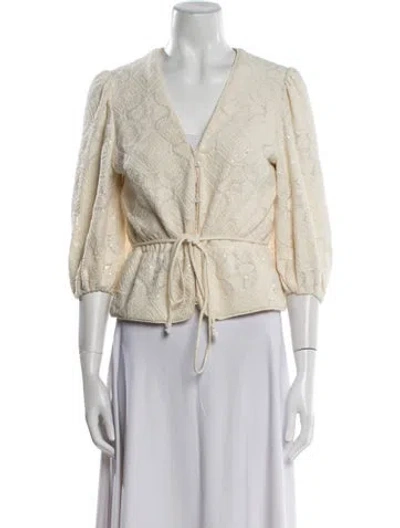 Pre-owned Maje Patterned Evening Jacket In Neutral
