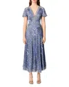 Maje Ribleuta Bandana-print Midi Dress In Blue Bandana Print