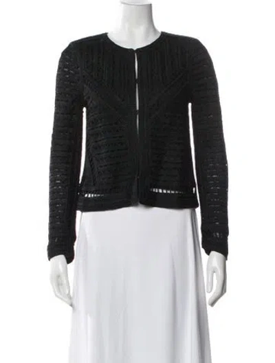 Pre-owned Maje Patterned Jacket In Black