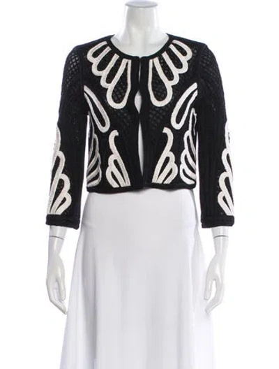 Pre-owned Maje Patterned Jacket In Black