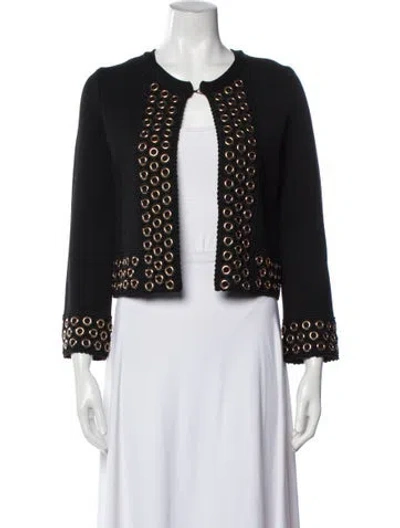 Pre-owned Maje Patterned Jacket In Black