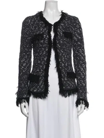 Pre-owned Maje Patterned Jacket In Blue
