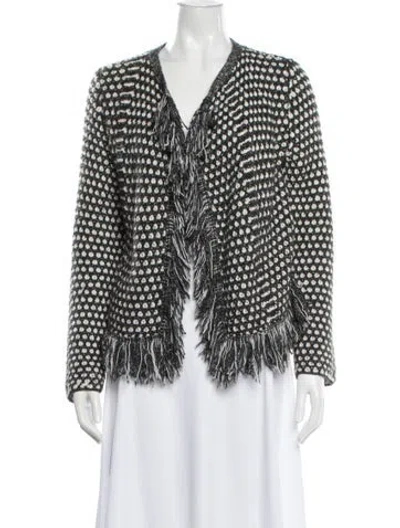 Pre-owned Maje Patterned Jacket In Gray