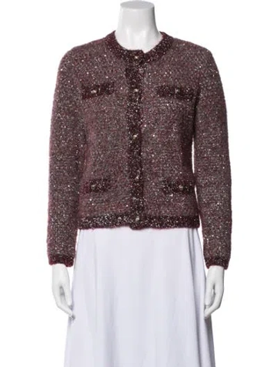 Pre-owned Maje Patterned Jacket In Red