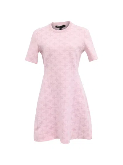 Pre-owned Maje Patterned-jacquard Mini Dress In Pink