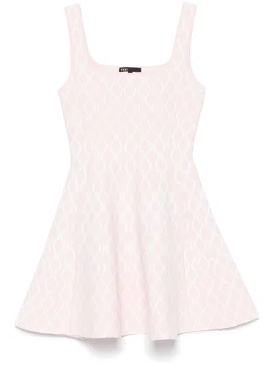 Maje Patterned-jacquard Mini Dress In Pale Pink