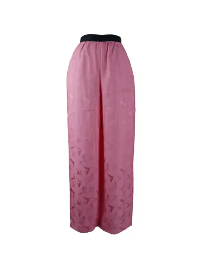 Pre-owned Maje Patterned-jacquard Palazzo Trousers In Pink