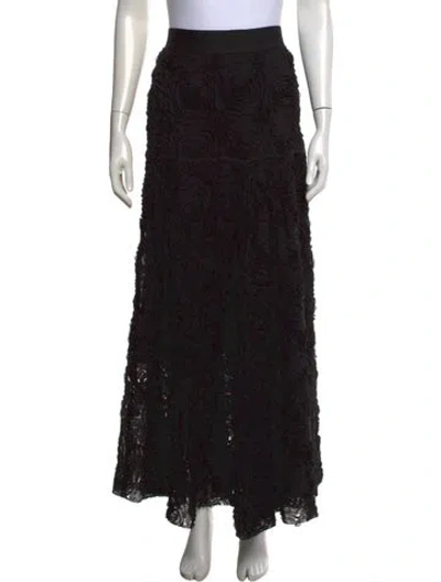 Pre-owned Maje Patterned Long Skirt W/ Tags In Black