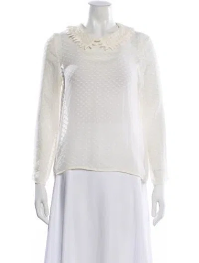 Pre-owned Maje Patterned Long Sleeve Blouse In Neutral