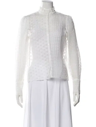 Pre-owned Maje Patterned Long Sleeve Blouse In Neutral