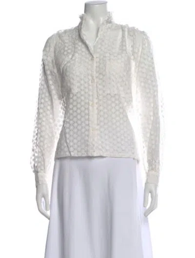 Pre-owned Maje Patterned Long Sleeve Blouse In Neutral