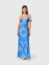 Maje Patterned Maxi Dress In Blue