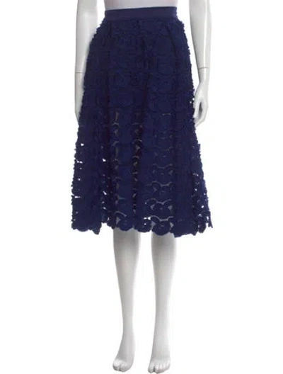 Pre-owned Maje Patterned Midi Length Skirt In Blue