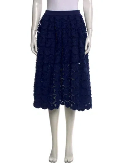 Pre-owned Maje Patterned Midi Length Skirt In Blue