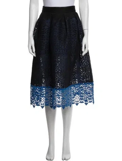 Pre-owned Maje Patterned Midi Length Skirt In Blue