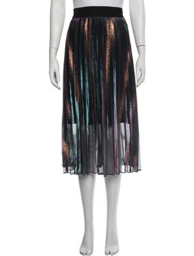 Pre-owned Maje Patterned Midi Length Skirt In Blue