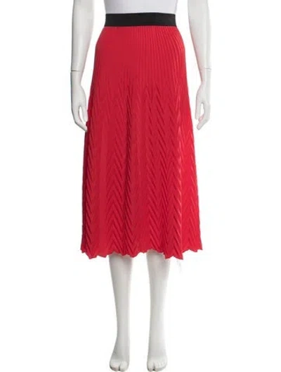 Pre-owned Maje Patterned Midi Length Skirt In Orange