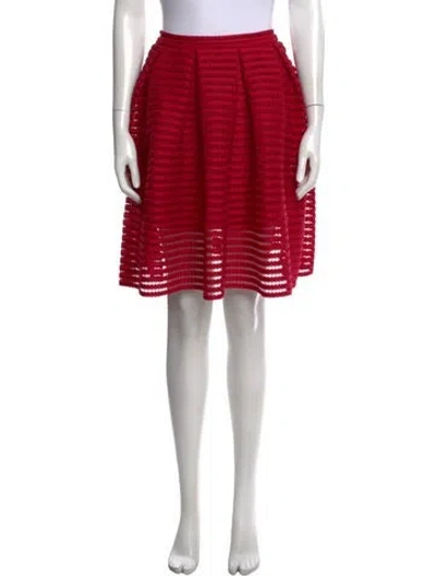 Pre-owned Maje Patterned Midi Length Skirt In Red
