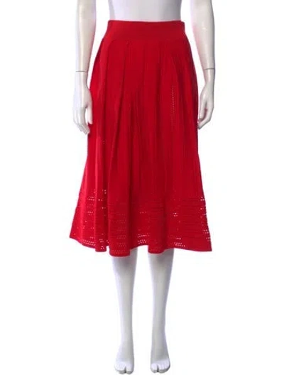 Pre-owned Maje Patterned Midi Length Skirt In Red