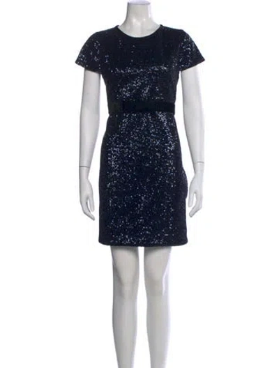Pre-owned Maje Patterned Mini Dress In Black
