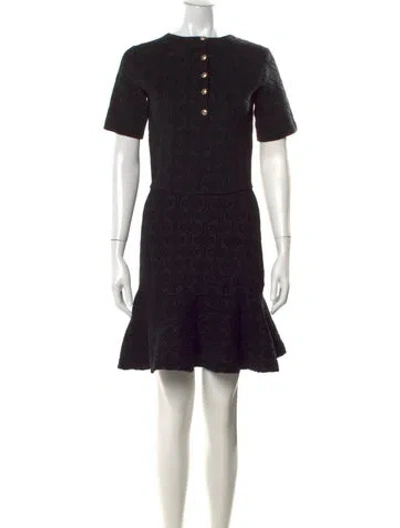 Pre-owned Maje Patterned Mini Dress In Black