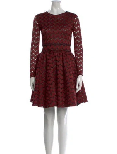 Pre-owned Maje Patterned Mini Dress In Burgundy