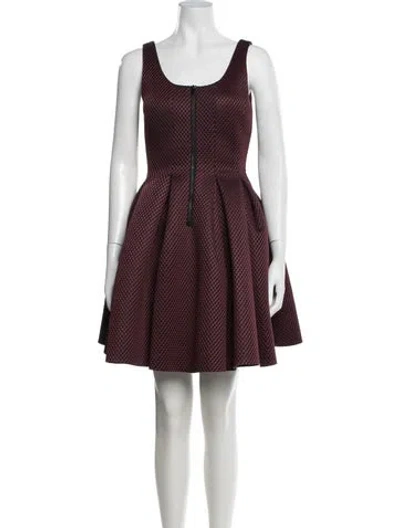 Pre-owned Maje Patterned Mini Dress In Burgundy