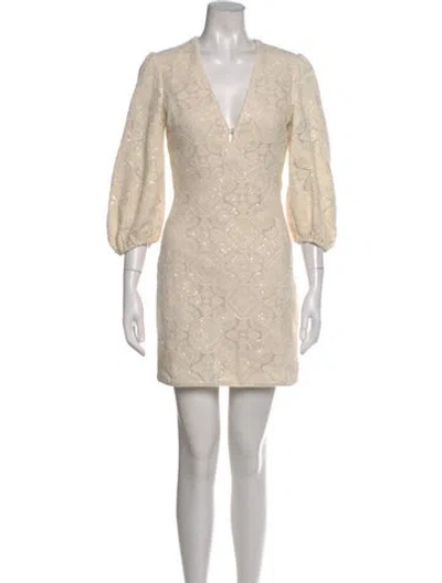 Pre-owned Maje Patterned Mini Dress In Neutral