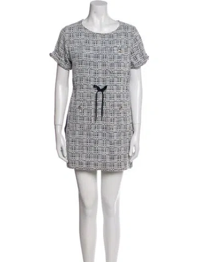 Pre-owned Maje Patterned Mini Dress In White