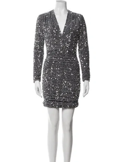 Pre-owned Maje Patterned Mini Dress In White