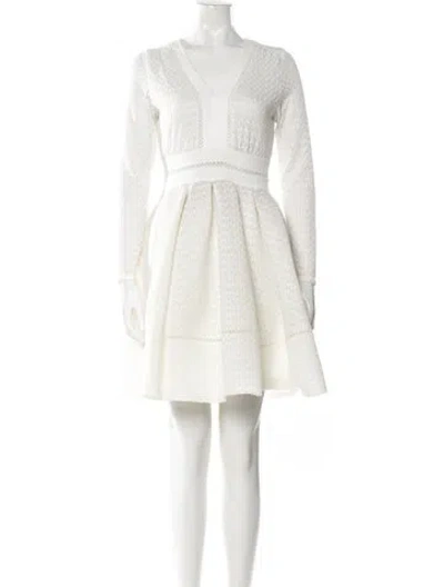 Pre-owned Maje Patterned Mini Dress In White
