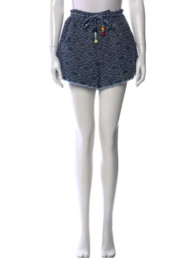 Pre-owned Maje Patterned Mini Shorts In Black