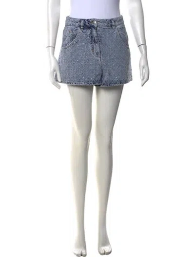 Pre-owned Maje Patterned Mini Shorts In Blue