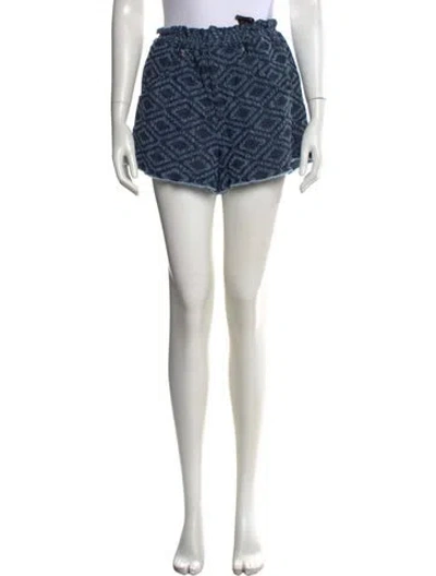 Pre-owned Maje Patterned Mini Shorts In Blue
