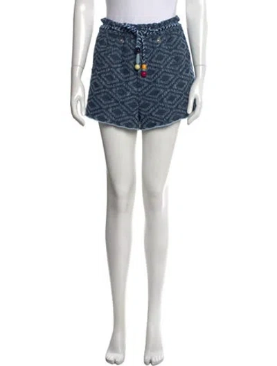 Pre-owned Maje Patterned Mini Shorts In Blue