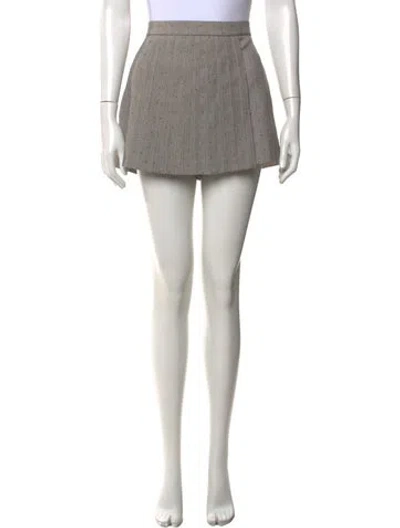 Pre-owned Maje Patterned Mini Shorts In Gray