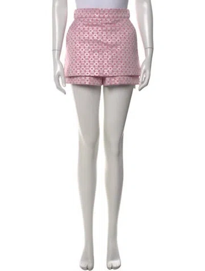 Pre-owned Maje Patterned Mini Shorts In Red